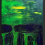 Stonehenge in green Handmade - Acrylic Original Painting