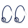 Xtinctio - These eco conscious navy Hoop Earrings and attached circle pendant engraved with the word "Whale" are hand made