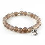 Grey Agate Beaded Bracelet with Elephant Charm