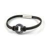 Xtinctio Bracelet - Individually hand forged in Italy from White Bronze and black Etruscan Enamel in honor of the critically endangered Rhino. Eco friendly cotton linen blend waxed cord sourced in Italy