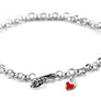 Sterling silver red heart charm bracelet representing your commitment to protecting these critically endangered species and their habitats. 50% of all profits are donated to organizations that protect endangered species and their habitats.    Xtinctio - For The Survival Of The Species