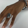 Xtinctio elephant Vanguard Ring Hand Made in Italy by a 3rd generation goldsmith using the ancient and rarely used Etruscan enamel technique. eco-conscious jewelry ,
