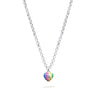 Xtinctio - This Necklace eco conscious, timeless represents love and compassion for these wonderful creatures, Rainbow Heart shaped Pendant 925 sterling silver with enlaied enameled 925 sterling necklace, representing our commitment to protecting this critically endangered cornerstone species. Xtinctio - For The Survival Of The Species -