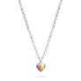 Xtinctio - This Necklace eco conscious, timeless represents love and compassion for these wonderful creatures, Rainbow Heart shaped Pendant 925 sterling silver with enlaied enameled 925 sterling necklace, representing our commitment to protecting this critically endangered cornerstone species. Xtinctio - For The Survival Of The Species -