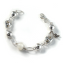 Silver Charm Bracelet with 12mm Moonstone Gemstone