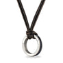 Xtinctio - Necklace Amulet individually hand forged in Italy from White Bronze and black Etruscan Enamel in honor of the critically endangered Rhino.  Eco friendly cotton linen blend waxed cord sourced in Italy.