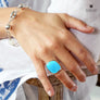 Xtinctio Ocean Vanguard Ring Hand Made in Italy by a 3rd generation goldsmith using the ancient and rarely used Etruscan enamel technique. eco-conscious jewelry ,