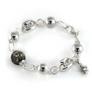 Silver Charm Bracelet with Labradorite 12mm Gemstone