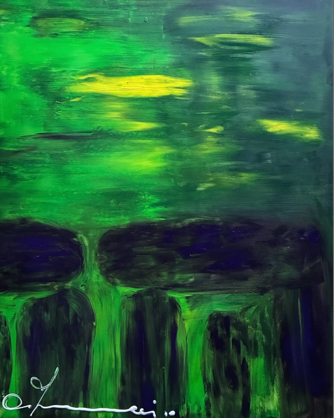 Stonehenge Mystery’s Green - Handmade Acrylic Original Painting