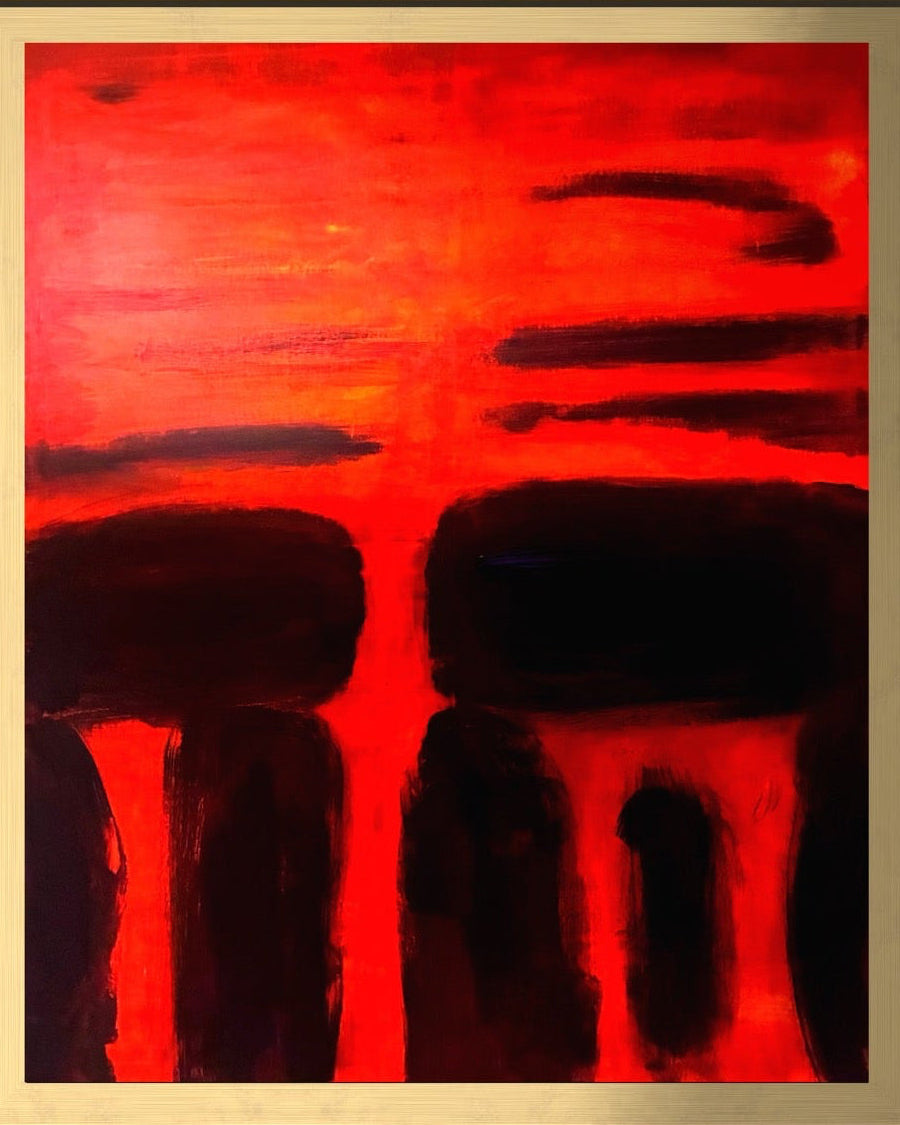 Stonehenge Mystery’s Red - Handmade Acrylic Original Painting