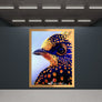 Blue and Gold Bird Handmade Acrylic Original Painting