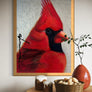 Cardinal Bird - Handmade Acrylic Original Painting