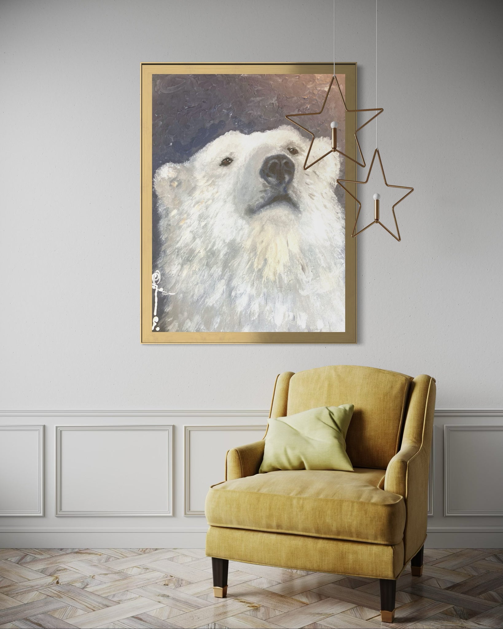 Polar Bear - Handmade Acrylic Original Painting