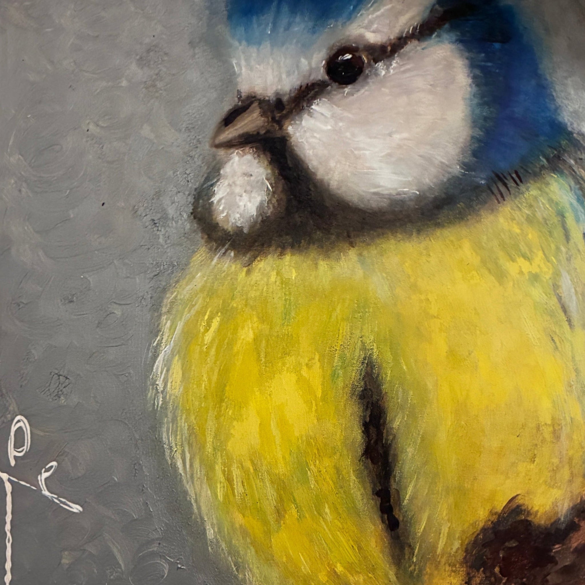 Blue Tit - Handmade Acrylic Original Painting