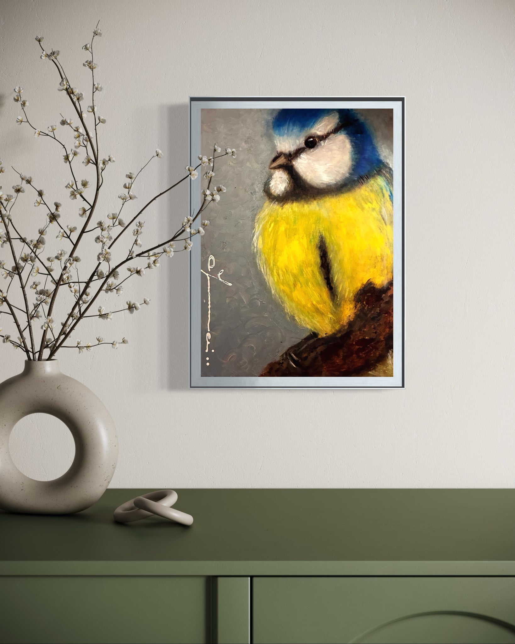 Blue Tit - Handmade Acrylic Original Painting