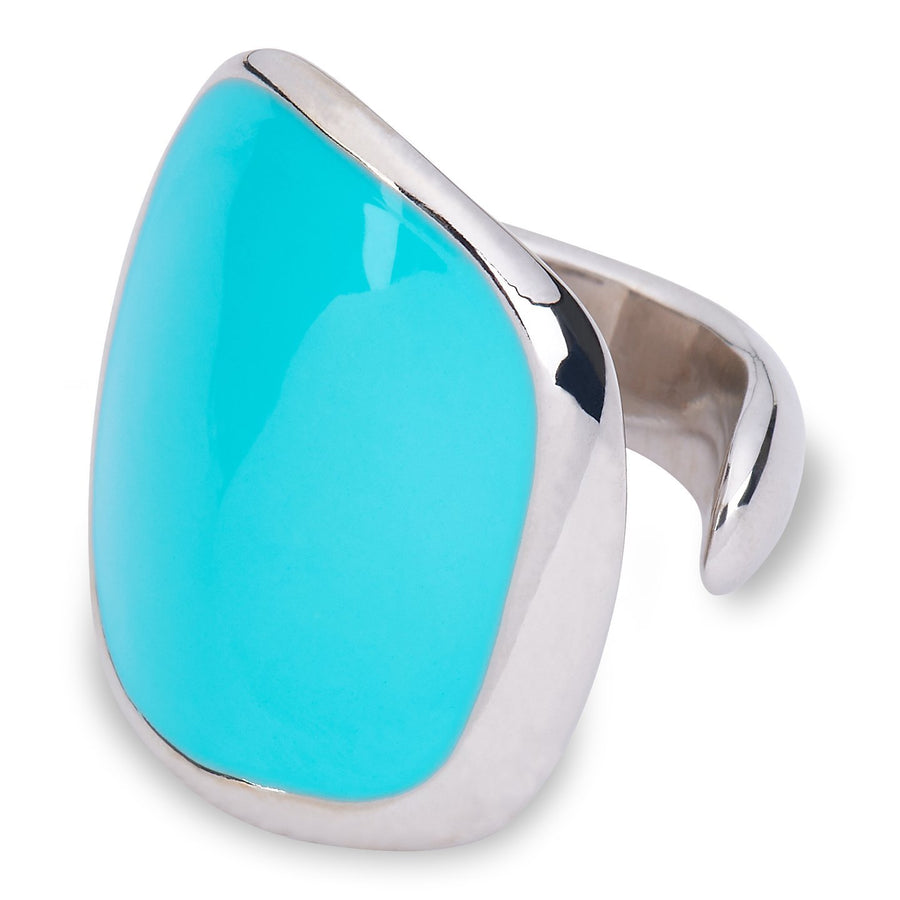 Xtinctio Ocean Vanguard Ring Hand Made in Italy by a 3rd generation goldsmith using the ancient and rarely used Etruscan enamel technique. eco-conscious jewelry ,