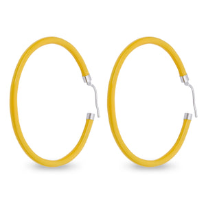 Xtinctio - These circular bronze enameled hoop earrings are hand made in Italy by a 3rd generation goldsmith using the ancient Etruscan art of enameling.  designed in color yellow in honor of the unique Tiger.