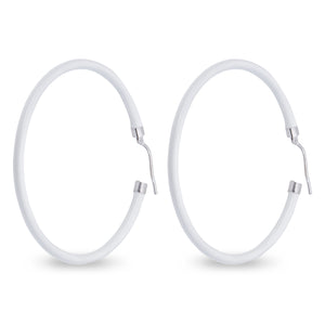 Xtinctio - These circular bronze enameled hoop earrings are hand made in Italy by a 3rd generation goldsmith using the ancient Etruscan art of enameling.  designed in color white  in honor of the powerful polar bear.