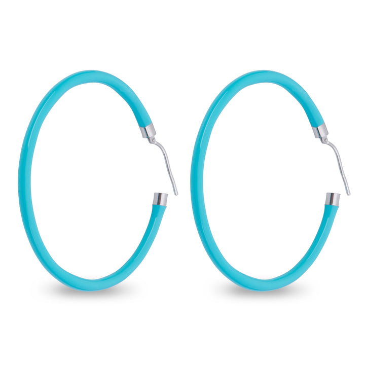 Xtinctio - These circular bronze enameled hoop earrings are hand made in Italy by a 3rd generation goldsmith using the ancient Etruscan art of enameling. Hand made representing the beautiful, unique, important Ocean.