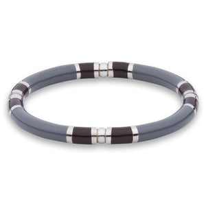 Xtinctio - Stretch Bangle comfortable, timeless and chic Hand made in Italy by a 3rd generation Goldsmith with eco conscious white bronze and enamel.  Imbued with the spirit of the endangered Elephant