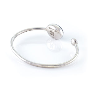 Xtinctio - Bangle Hand made in Italy eco conscious,  925 Sterling  Silver with triple dipped platinum and enamel. Imbued with the spirit of our endangered Sea Mammals, in particular the whale