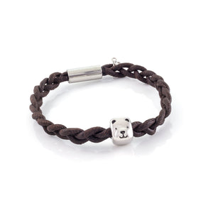 Xtinctio - Bracelet - Unisex eco friendly waxed linen/cotton cord with Polar Bear animal charm (brass dipped in platinum) and magnetic steel clasp.  This bracelet is made in honor of the critically endangered Polar Bear   Xtinctio - For The Survival Of The Species - 