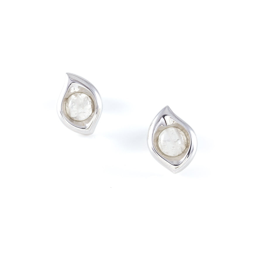 Xtinctio - Earirings -Sterling silver Leaf Earrings and Moonstone representing your commitment to protecting these critically endangered environment  and their habitats.   Xtinctio - For The Survival Of The Species 