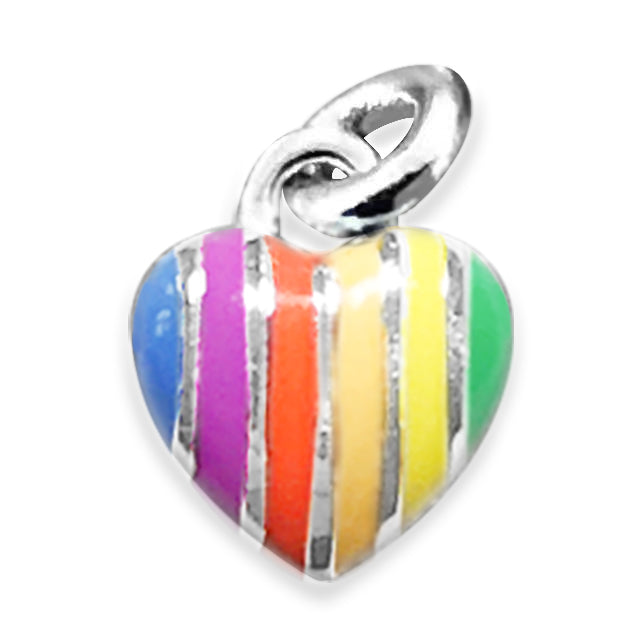 925 Sterling silver Rainbow Heart charm bracelet representing your commitment to protecting these critically endangered species and their habitats. 50% of all profits are donated to organizations that protect endangered species and their habitats.    Xtinctio - For The Survival Of The Species 