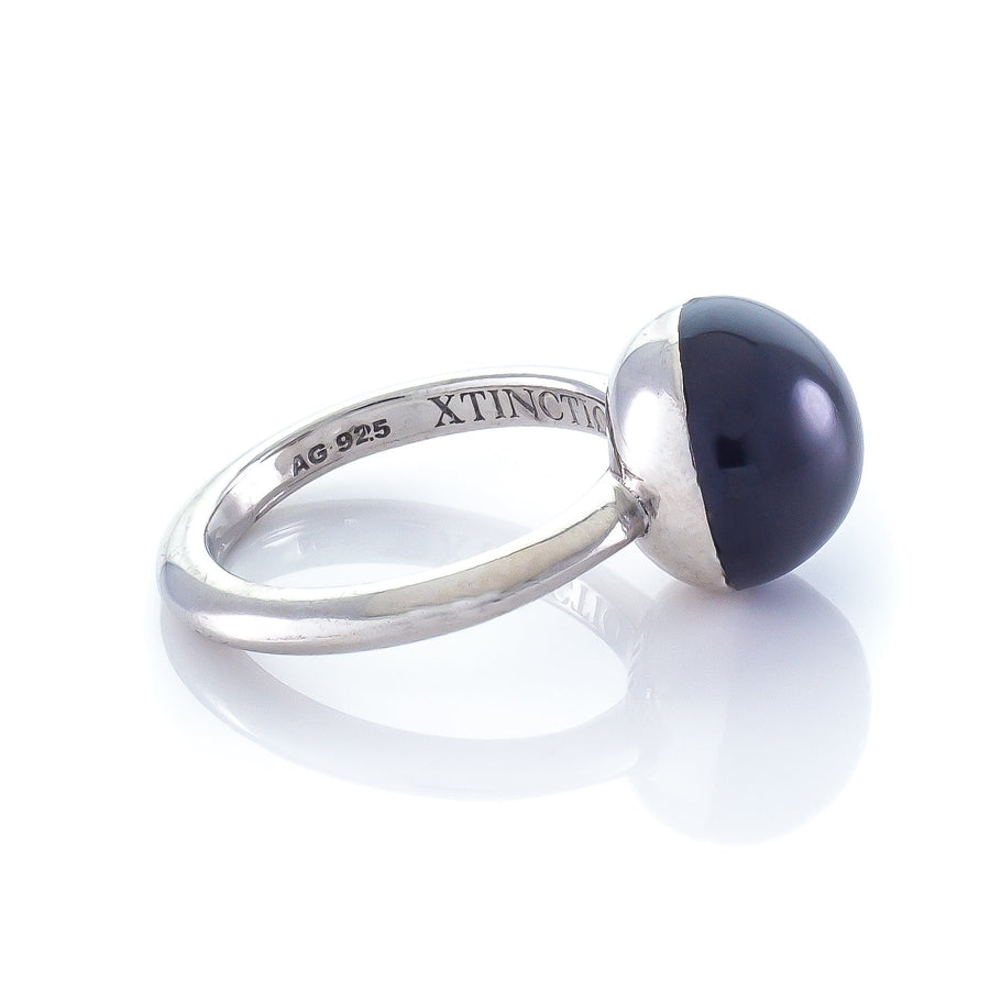 Xtinctio - This Etruscan Sphere Ring is hand made in Italy using 925 Silver and enamel.  Engraved with our logo, it is a positive reminder of our connection to every living thing in this age of extinction. Our partner in Elephant.  Made in Italy by a 3rd generation Goldsmith. Eco conscious enamel, 925 sterling. 50% of all profits go towards protecting the most endangered species on the planet earth. Each ring is engraved with the endangered animal or habitat it represents. Collect them in all 8 colors!