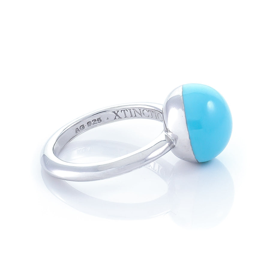 Xtinctio - This Etruscan Sphere ring is hand made in Italy by a 3rd generation Goldsmith.  Eco conscious 925 Silver and enamel.  Engraved with our logo serving as a constant reminder that in this age of extinction, we are all connected to every living thing. Our partner in Ocean Conservation is The Coral Reef Restoration. 