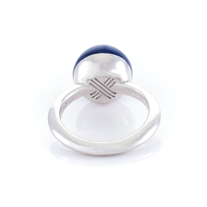 Xtinctio - This Etruscan Sphere Ring is hand made in Italy by a 3rd generation goldsmith using 925 Silver and enamel.  Engraved with our X logo, it is a positive reminder of our connection to every living thing in this age of extinction.  Our partner Coral restoration foundation