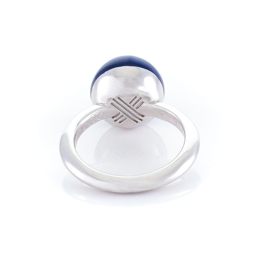 Xtinctio - This Etruscan Sphere Ring is hand made in Italy by a 3rd generation goldsmith using 925 Silver and enamel.  Engraved with our X logo, it is a positive reminder of our connection to every living thing in this age of extinction.  Our partner Coral restoration foundation