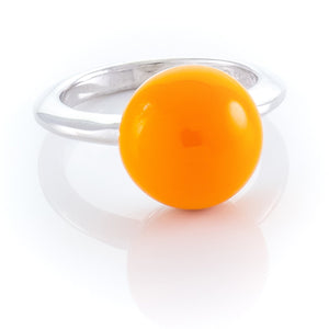 Xtinctio - This Etruscan Sphere ring is Hand Made in Italy by a 3rd generation Goldsmith.  Eco conscious 925 Silver and enamel. Imbued with the spirit of the orangutan 