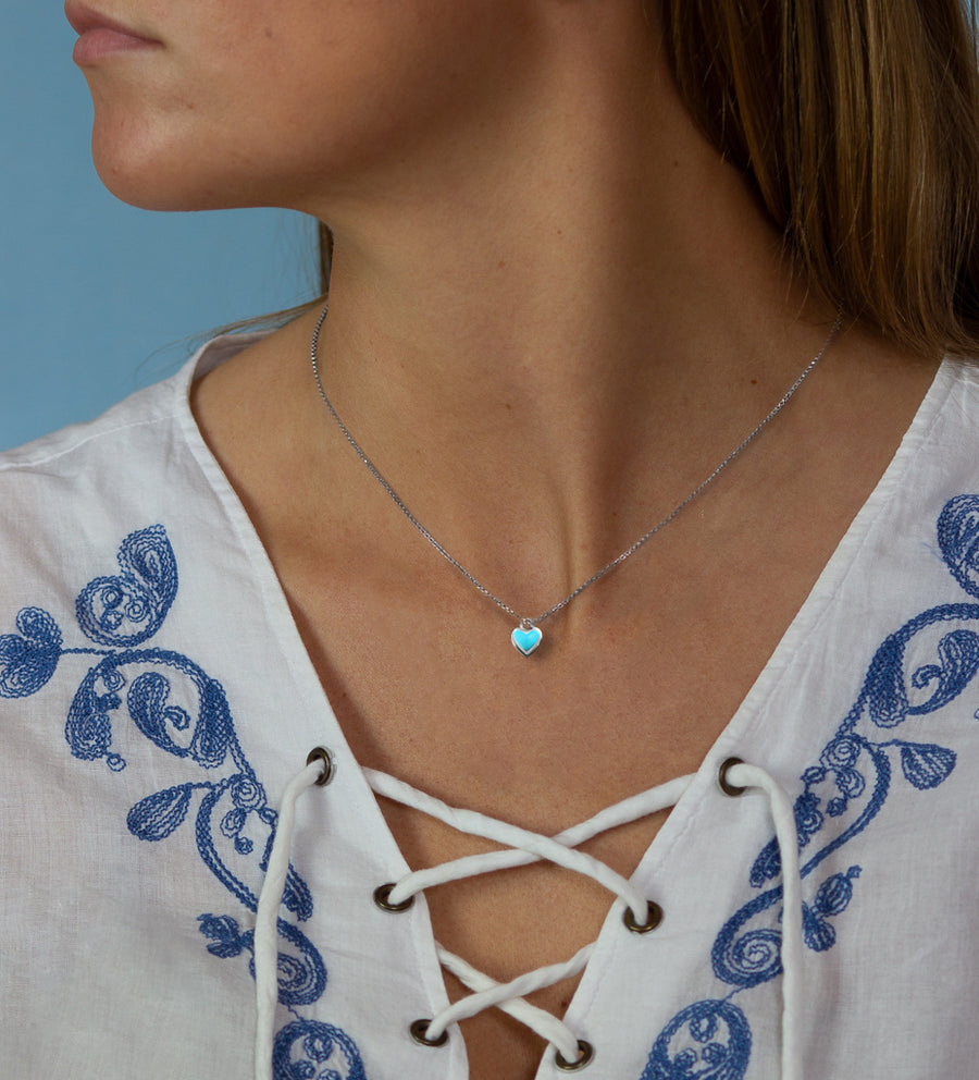 Heart Ocean Pendant Necklace