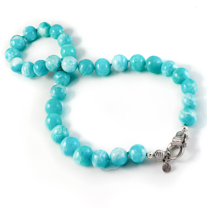 Xtinctio - This Amazonite Beaded Necklace is Eco conscious, chic, beautiful and timeless.  Lovingly hand made and represents our commitment to protect the Ocean. 50% of all profits go to support the protection of endangered species and their environments 